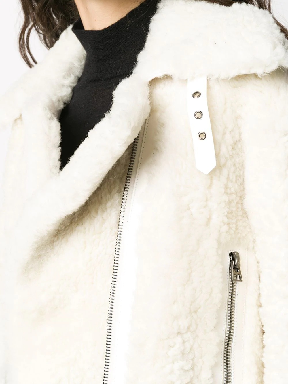 zip-up shearling jacket - 5