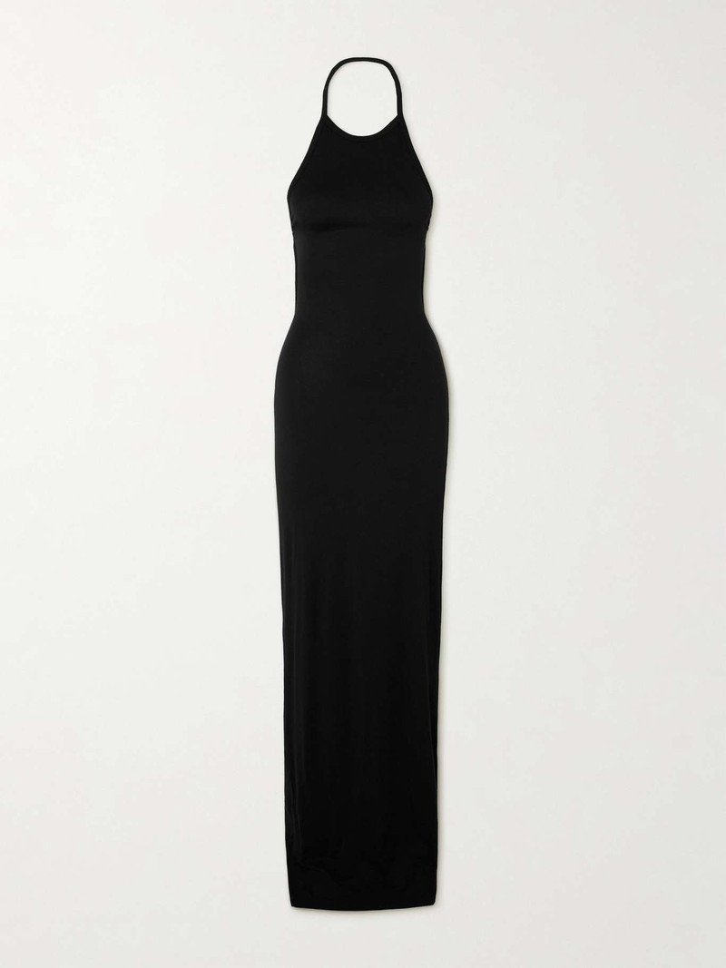 Vivian stretch-modal jersey halterneck maxi dress Black - 1