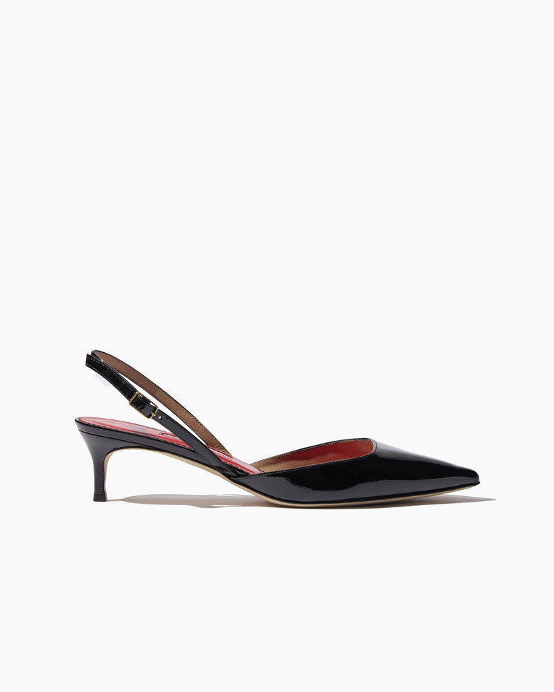 Patent Leather Kitten Heel Slingback 1