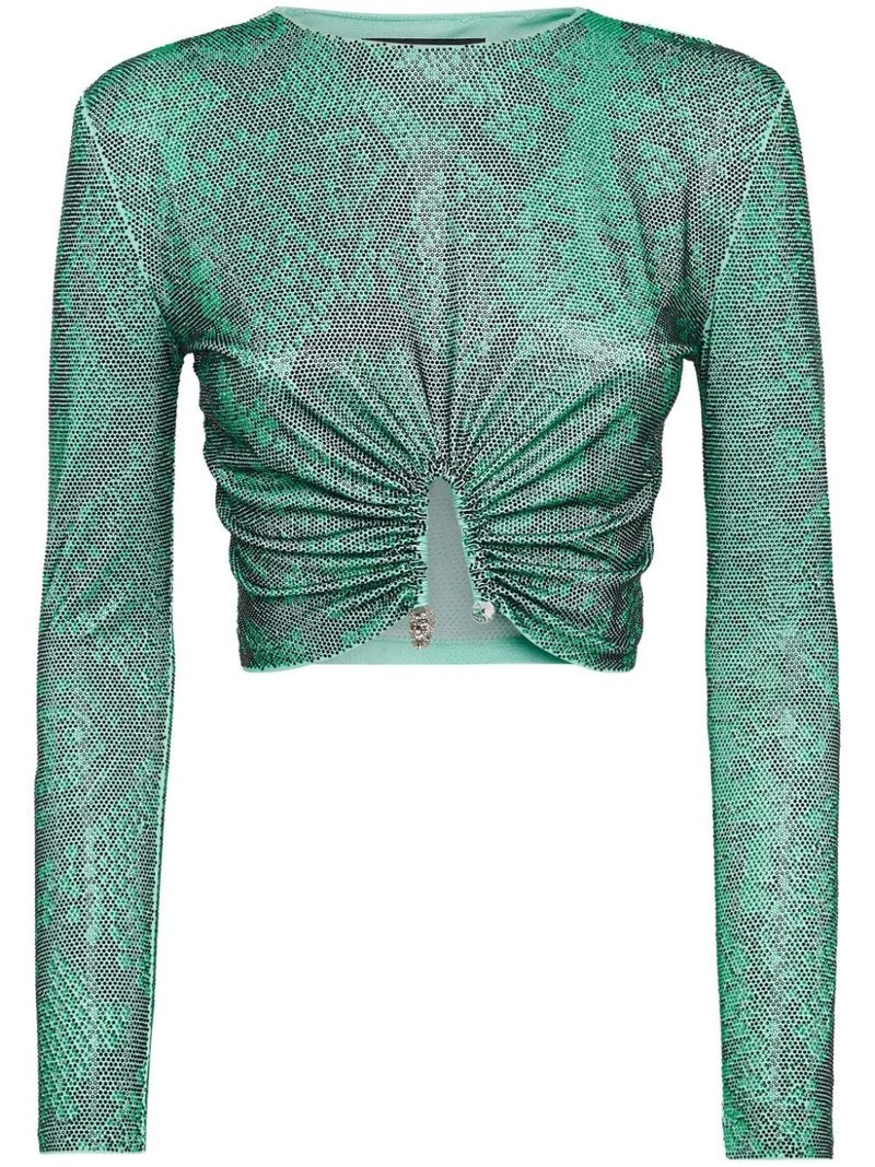 glass crystal embellishment T-shirt 1