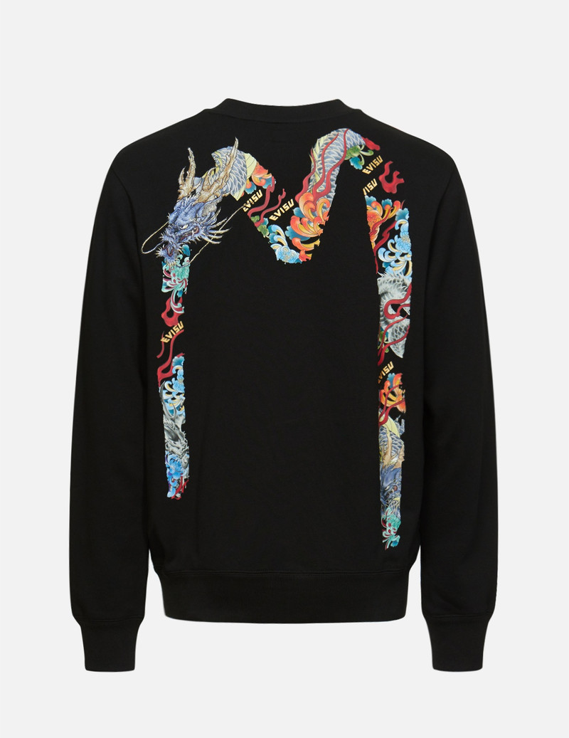 EVISU DRAGON-EMBROIDERED DAICOCK PRINT SWEATSHIRT outlook