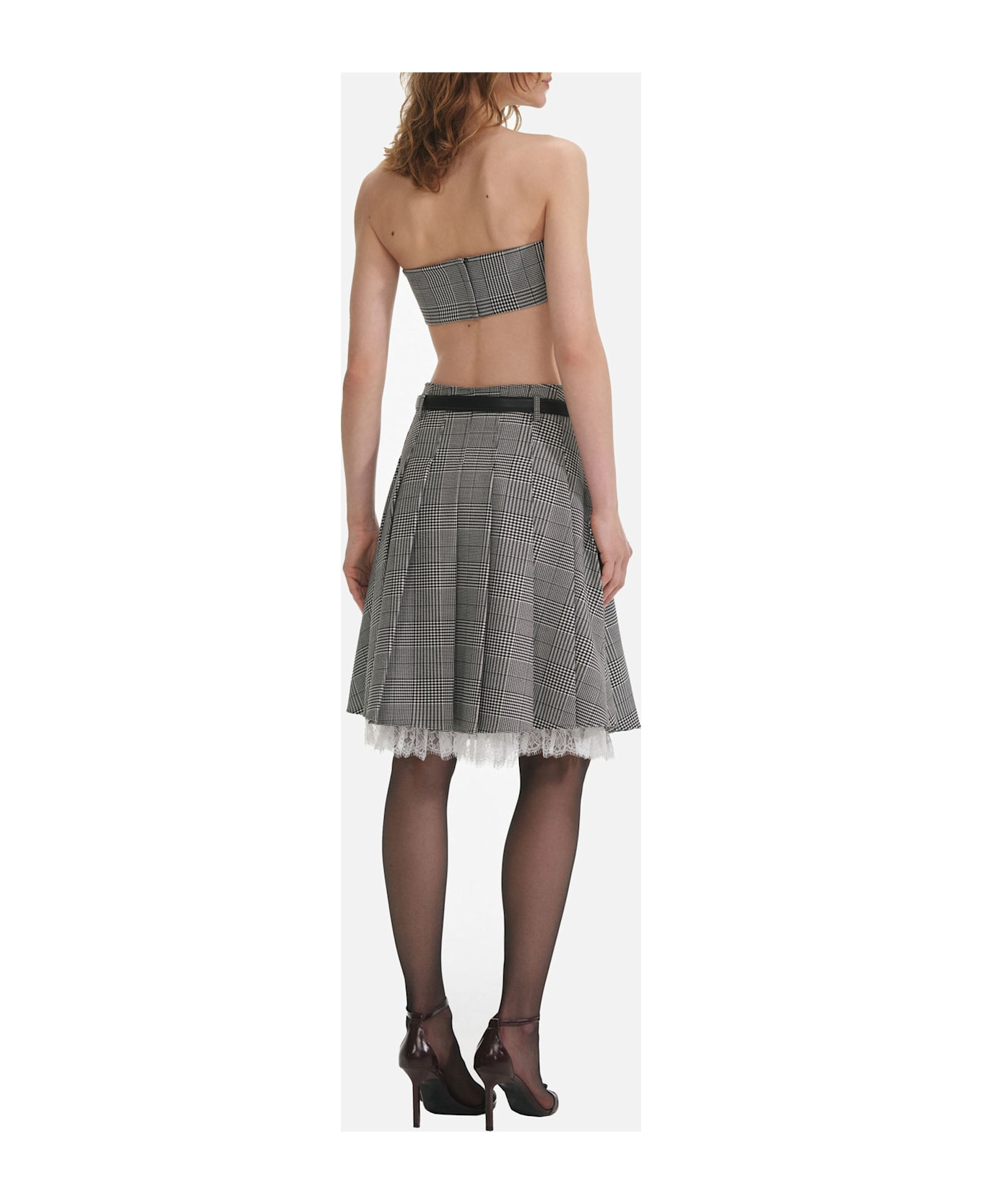 Prince Of Wales Check Pleated Midi Skirt - 4