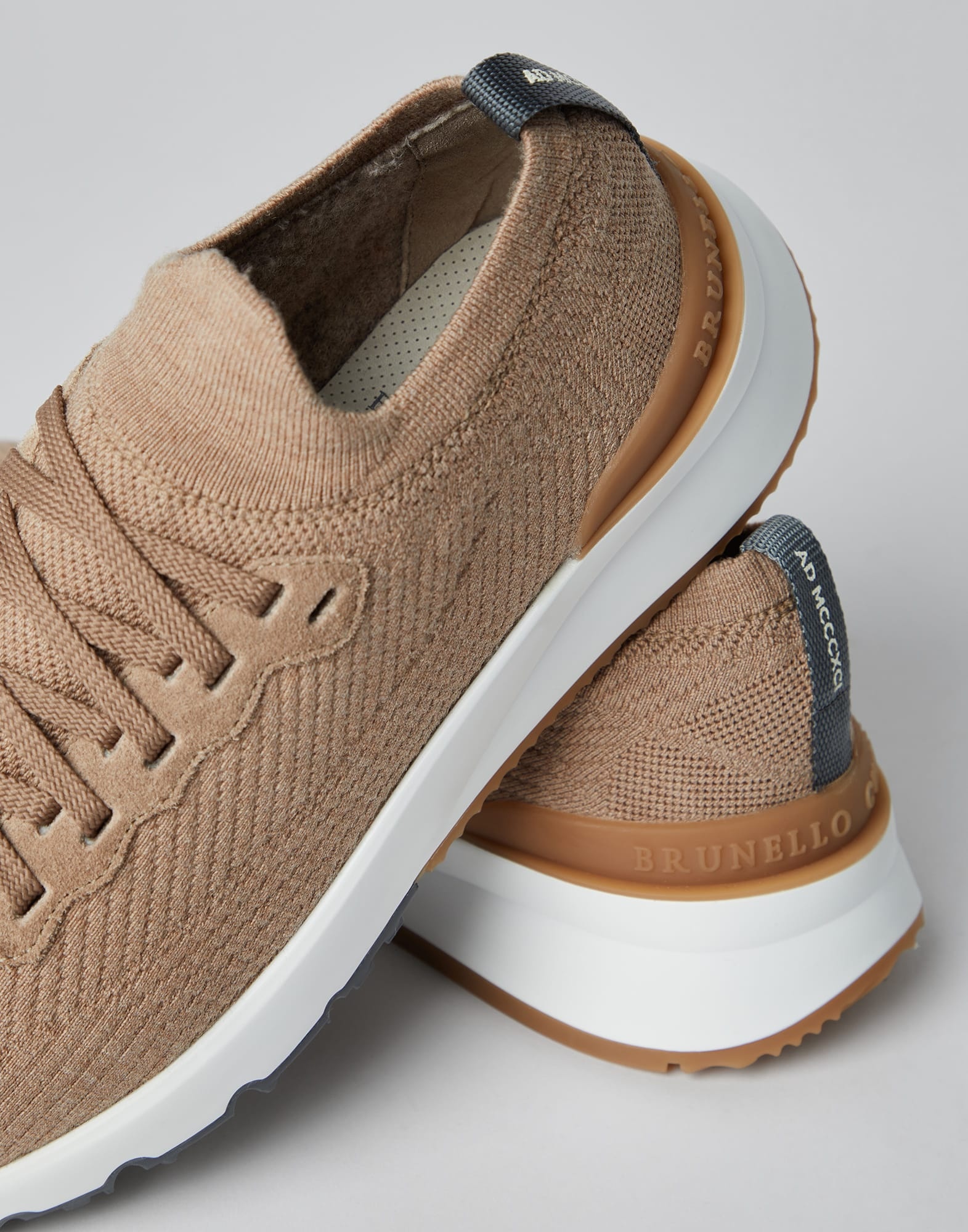 Wool knit and suede runners with warm inner lining - 3