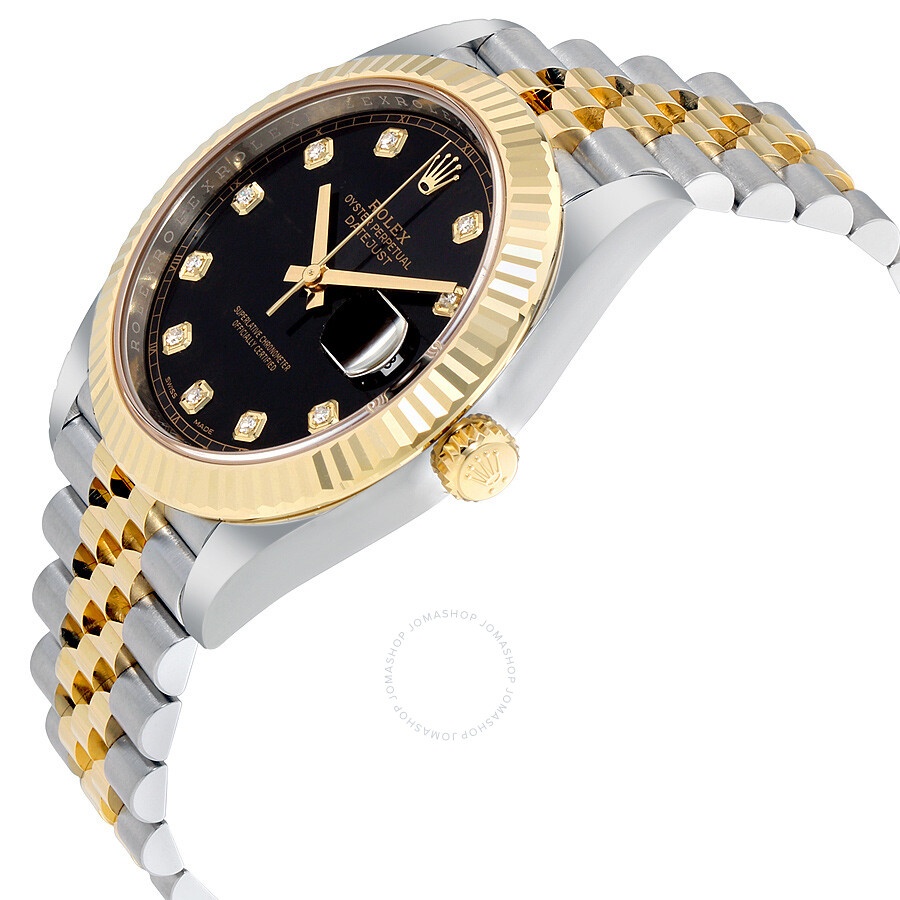 Rolex Datejust 41 Black Diamond Dial Stee and 18K Yellow Gold Jubilee Men's Watch 12633BKDJ - 2