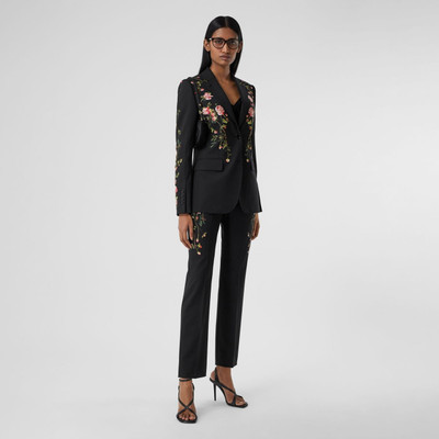 Burberry Embroidered Stretch Wool Tailored Jacket outlook