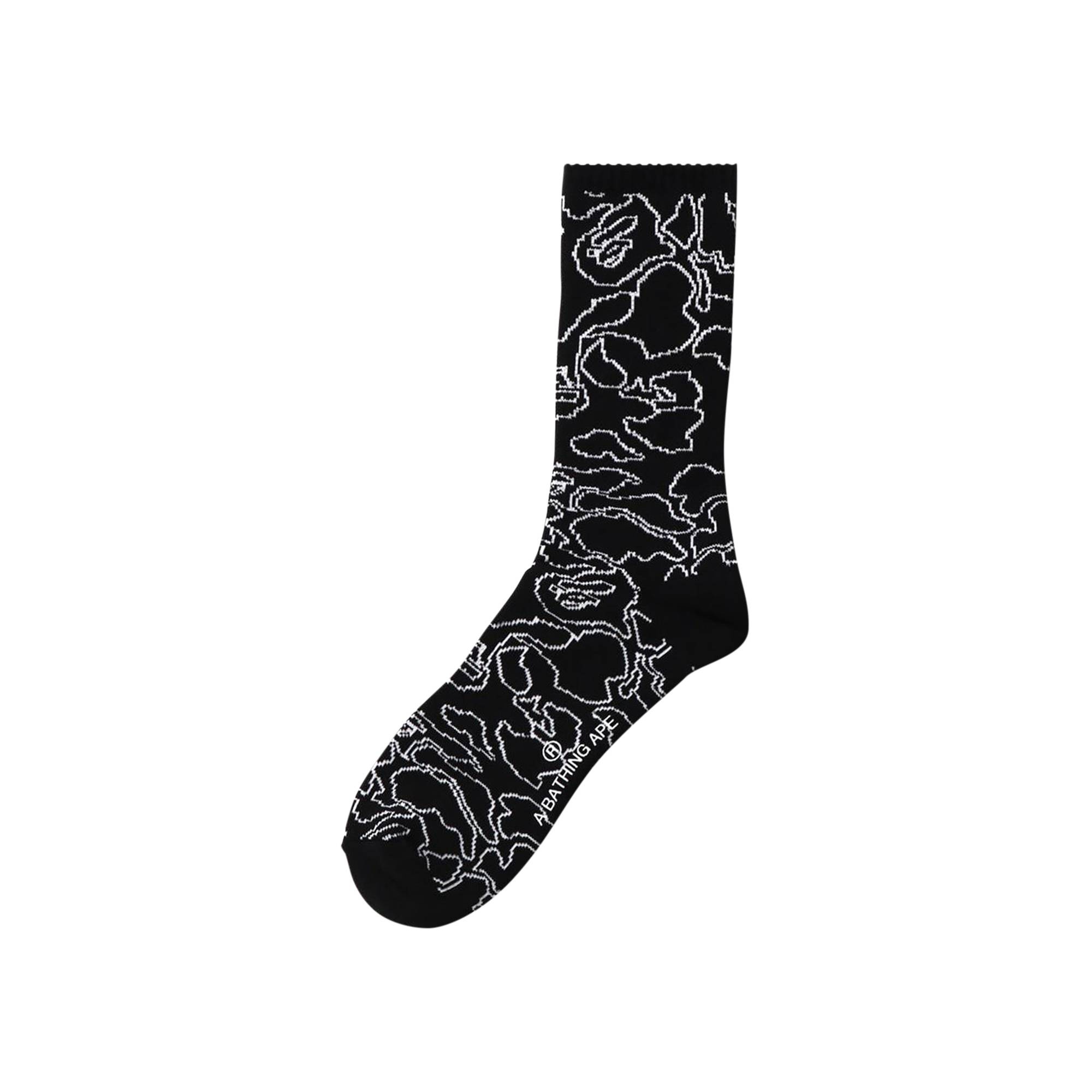 BAPE Line Camo Socks 'Black' - 1
