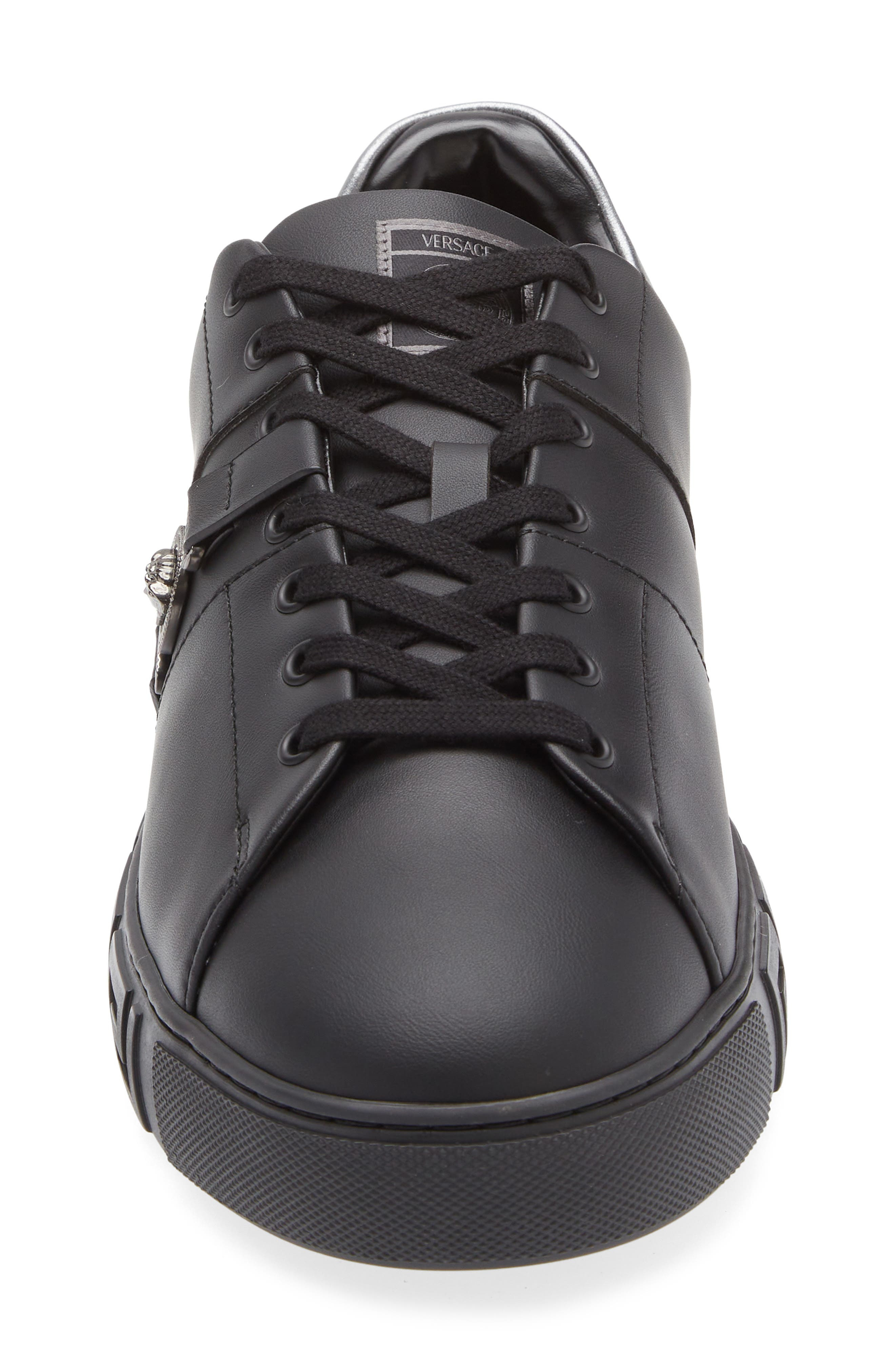 Versace Biggie Greca Low Top Sneaker in Black Antracite Ruthenium at Nordstrom - 4