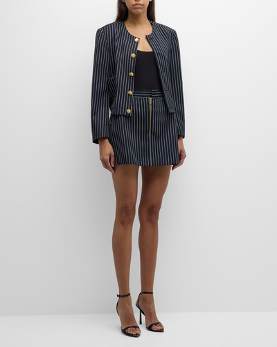 FRAME Pinstripe Button-Front Jacket outlook