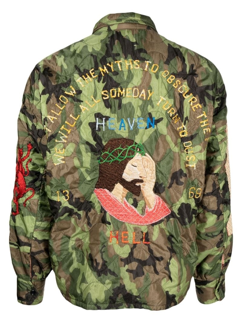 embroidered camouflage-print jacket - 2