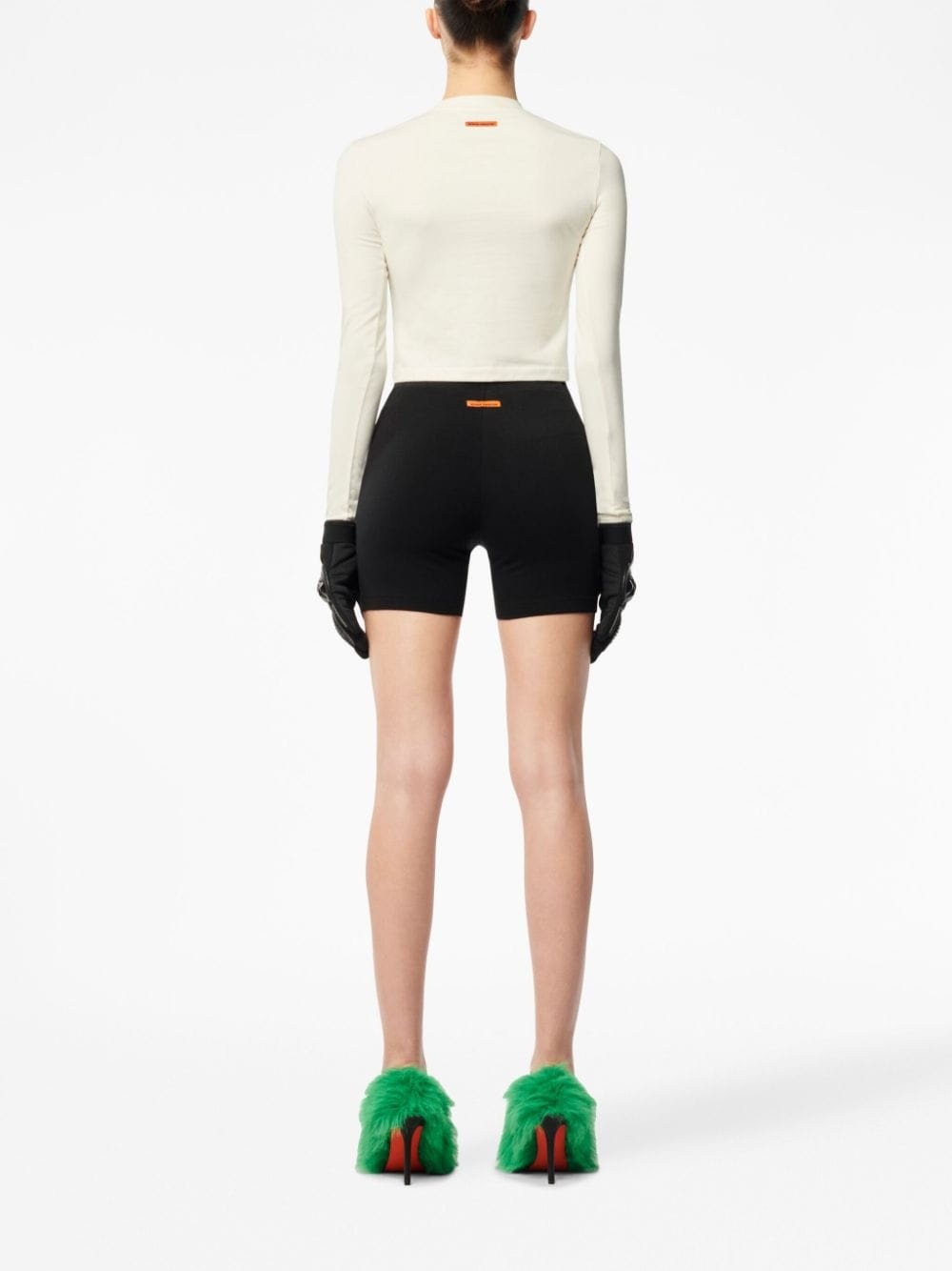 lace-up crop top - 4