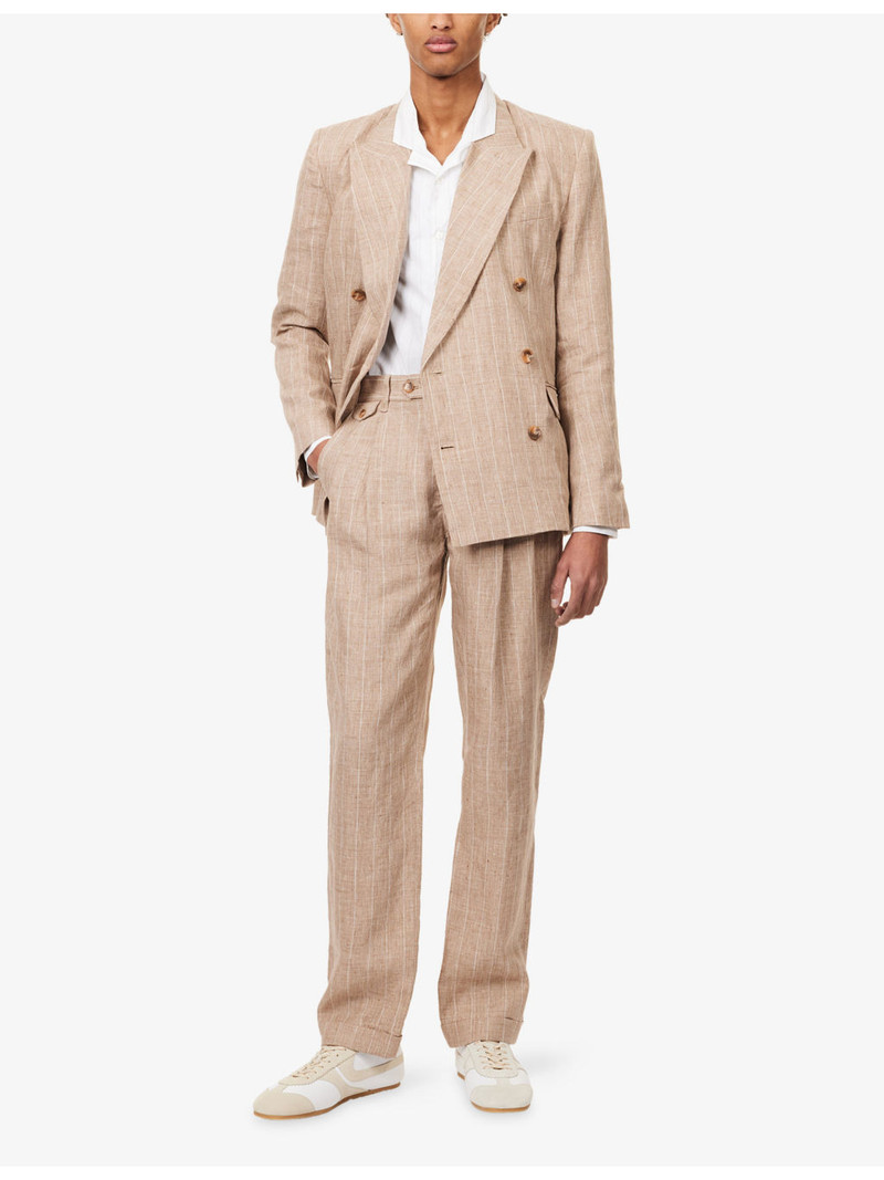 SIMKHAI Jacob Pleated Linen Trousers outlook