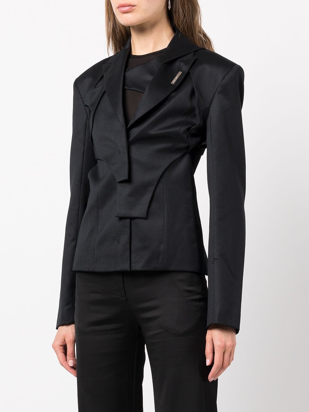 layered panel blazer - 3