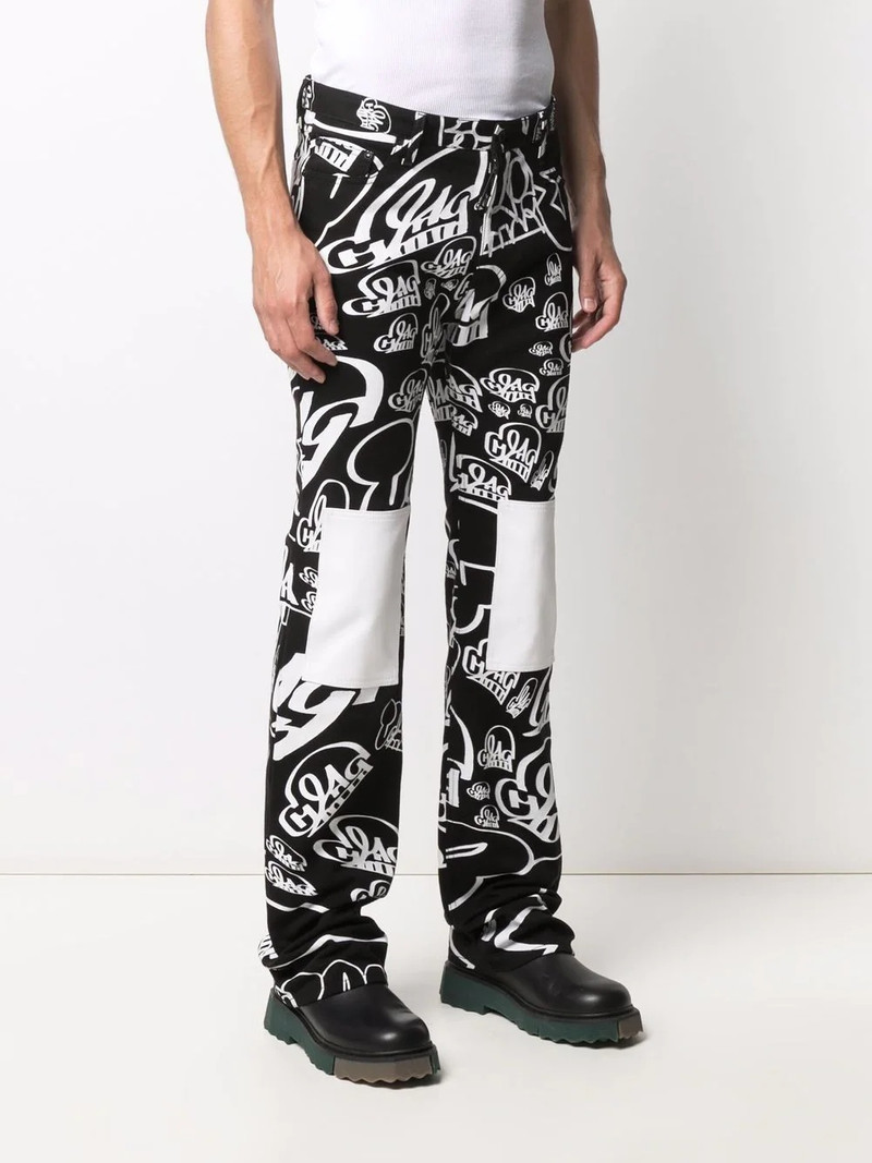 x Katsu printed straight-leg jeans 3