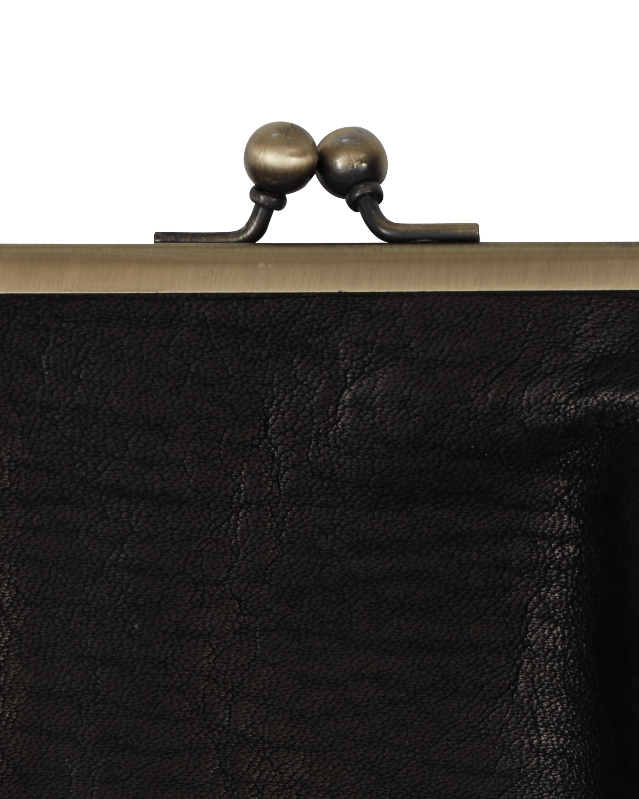 Leather Clasp Chain Pouch Black - 5