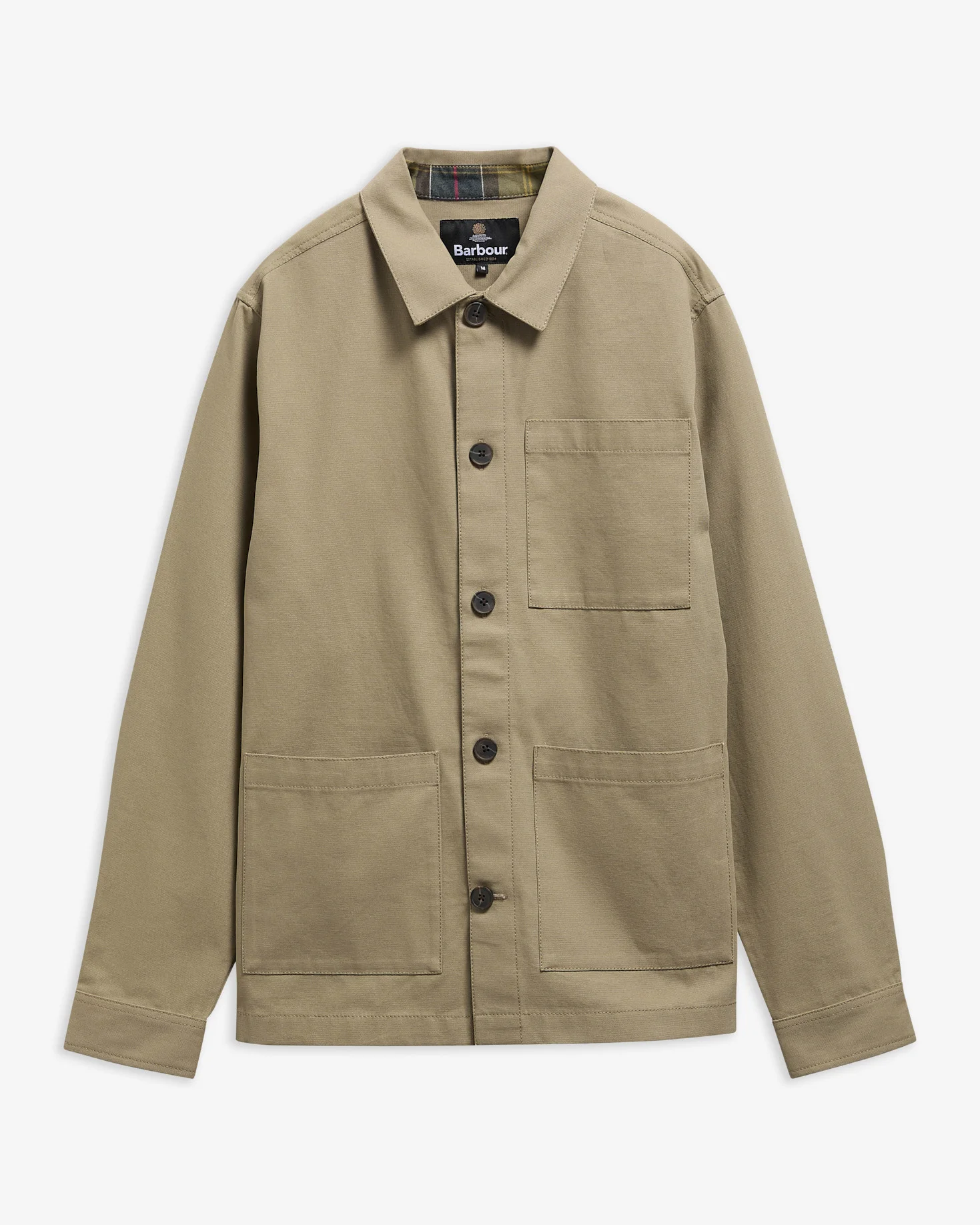 Tartan Trimmed Washed Overshirt - 1
