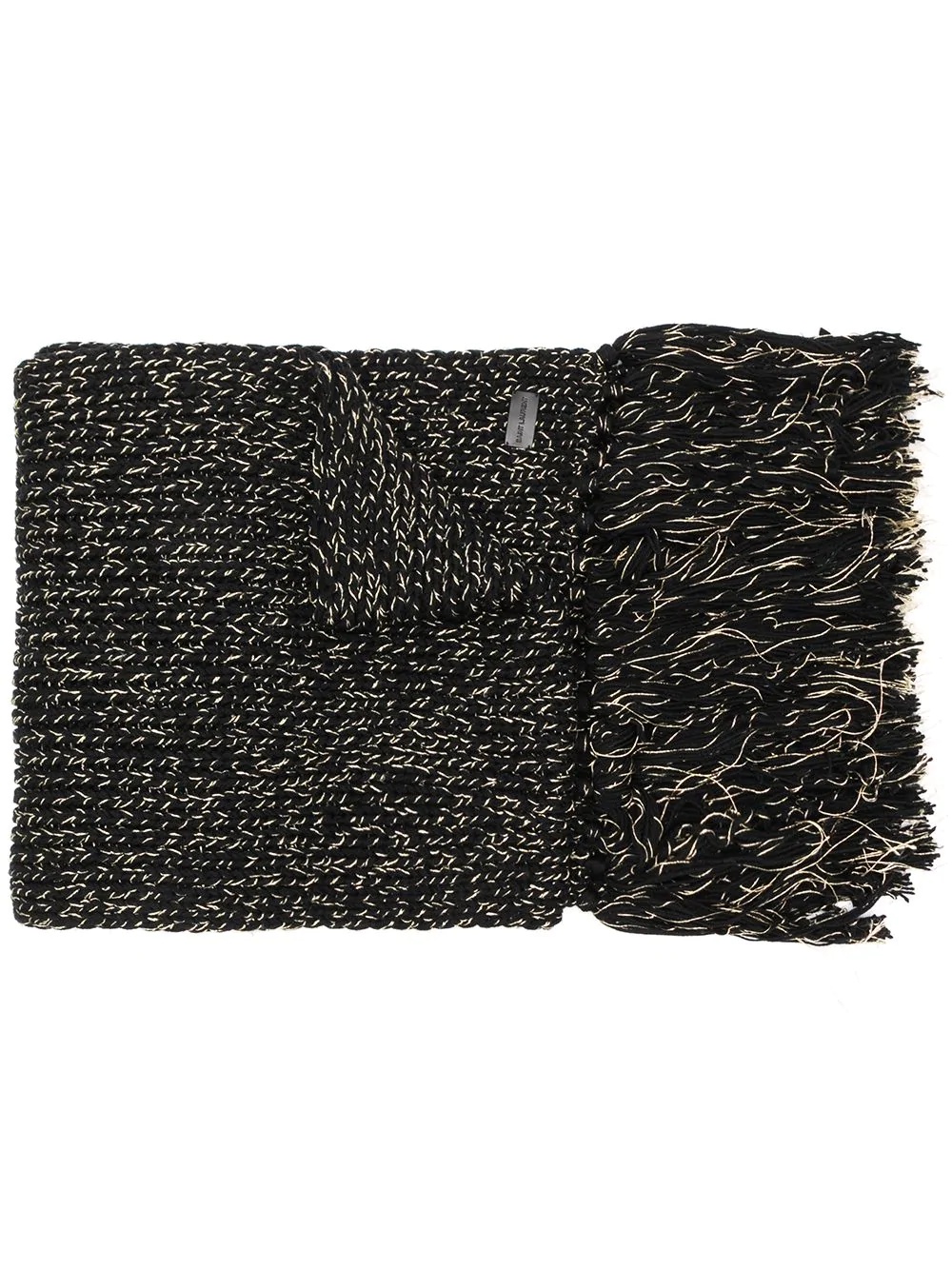 fringed knitted scarf - 1