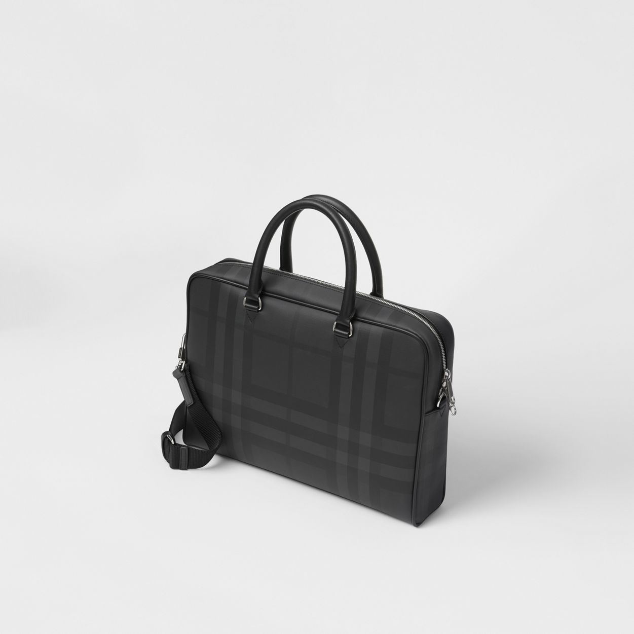 London Check and Leather Briefcase - 4