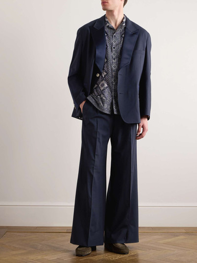Etro Wide-Leg Pleated Wool-blend Suit Trousers outlook