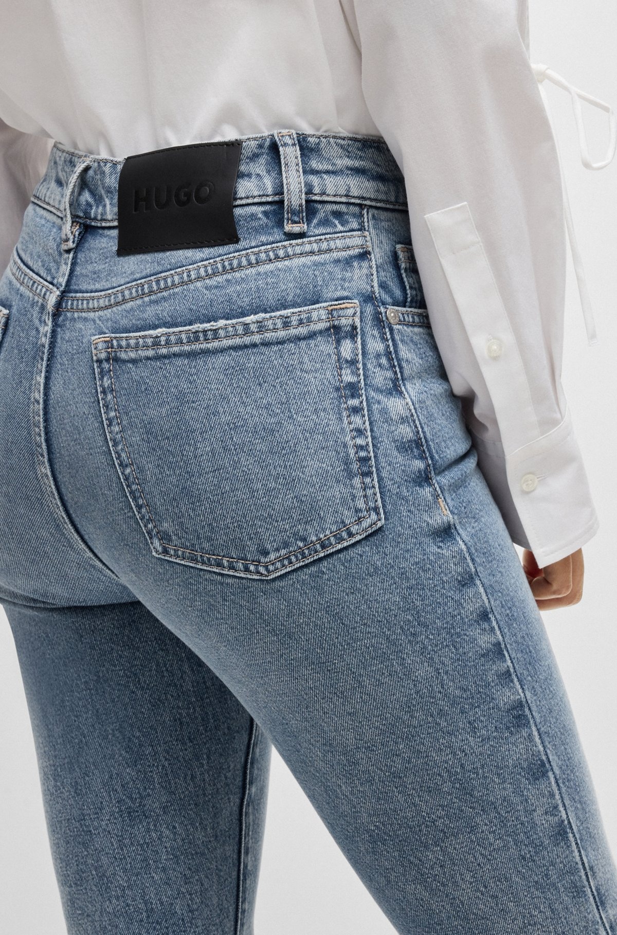 SKINNY-FIT JEANS IN QUARTZ-BLUE SUPER-STRETCH DENIM - 4