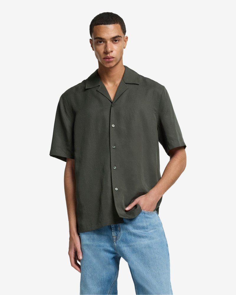 7 For All Mankind Lyocell Camp Shirt in Forest outlook