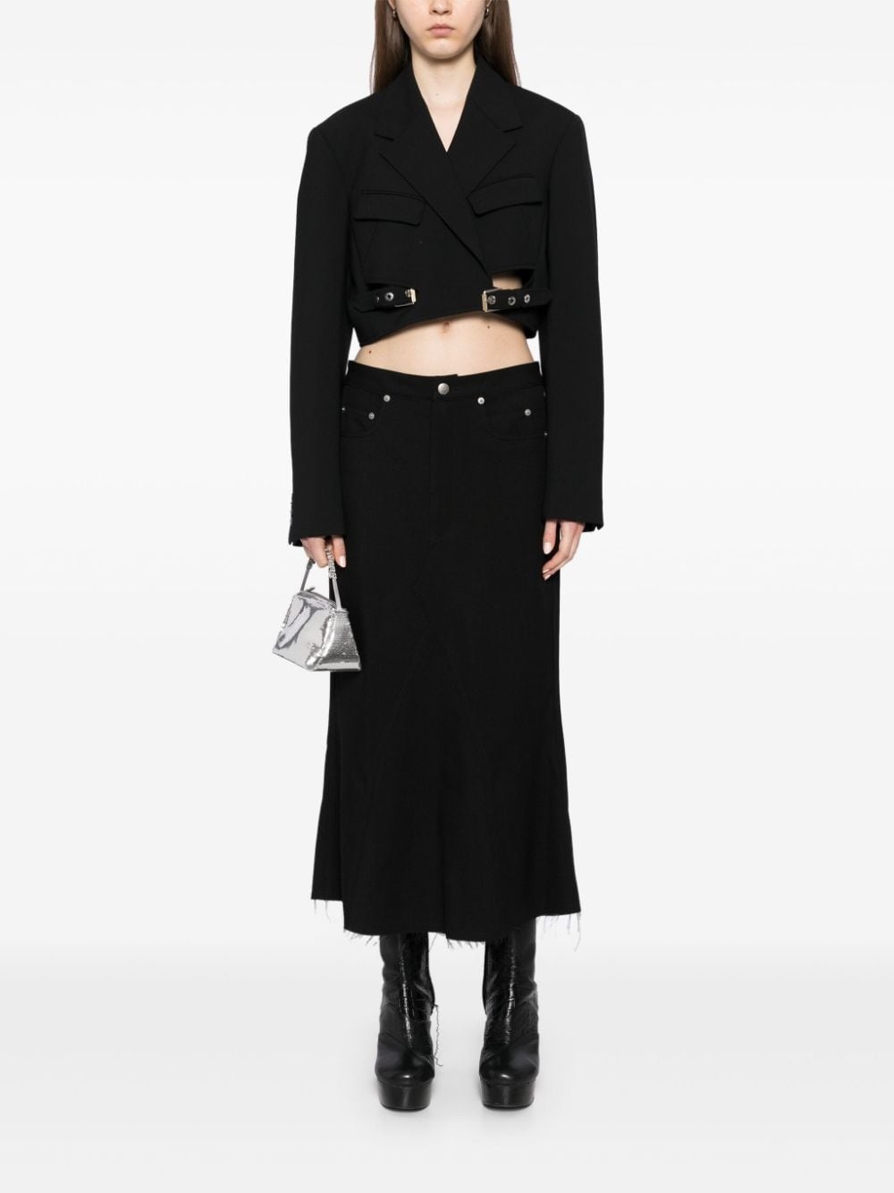 frayed-edge skirt - 2