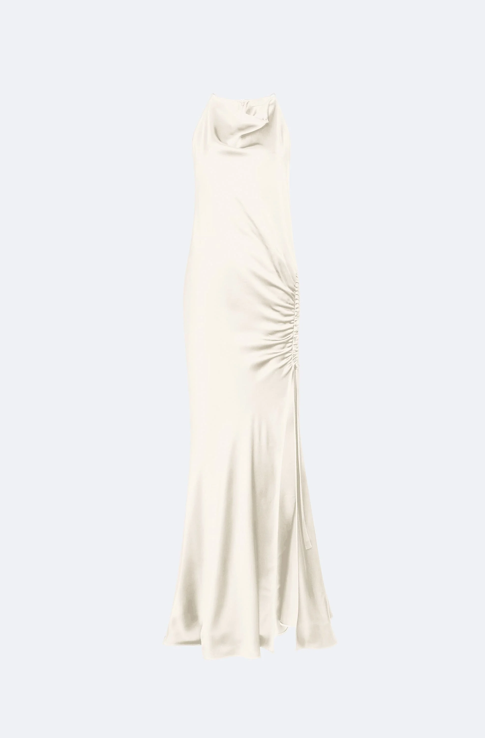 Satin Cowl Neck Tab Gown - 1