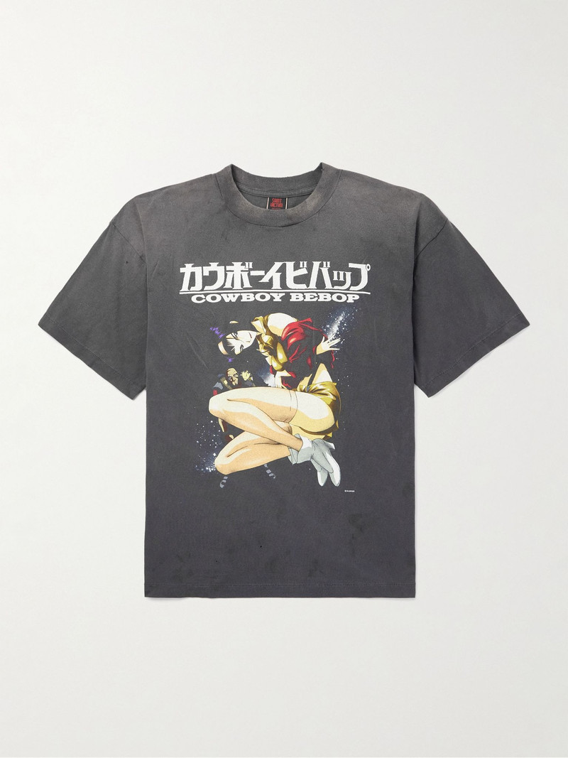 + Cowboy Bebop Printed Cotton-Jersey T-Shirt Black 1