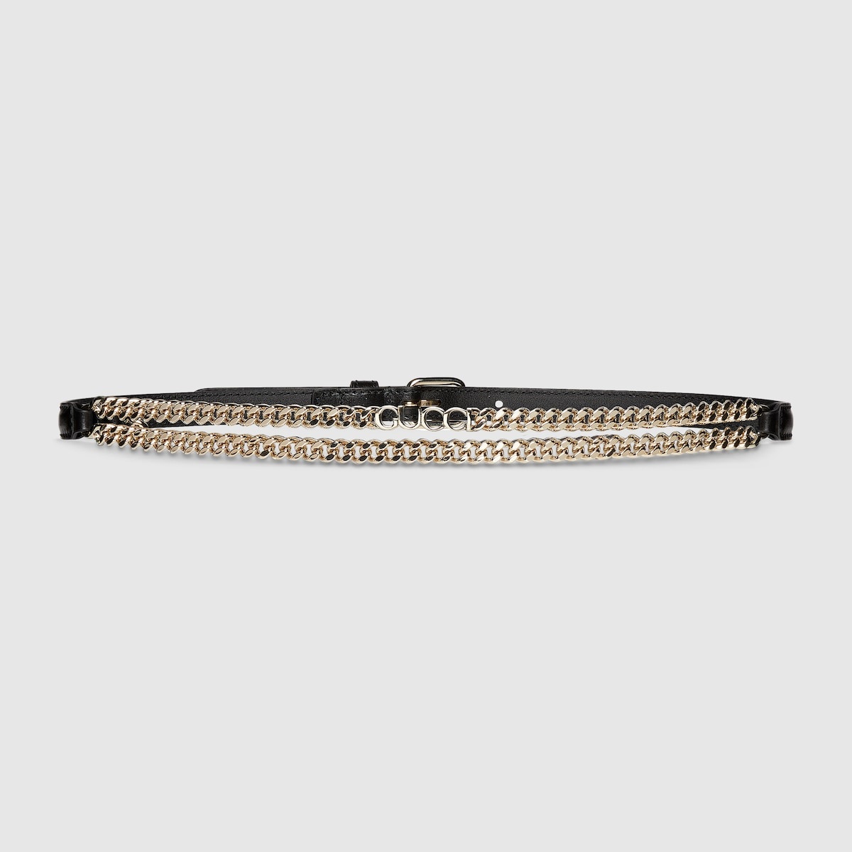 Thin belt with Gucci chain - 6