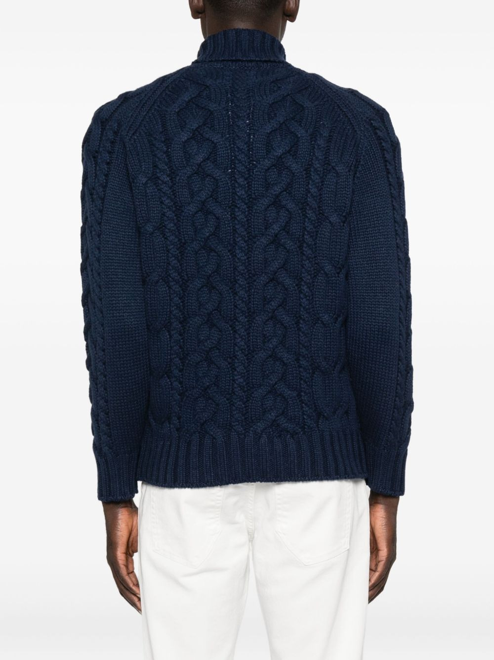 cable-knit turtleneck sweater - 4