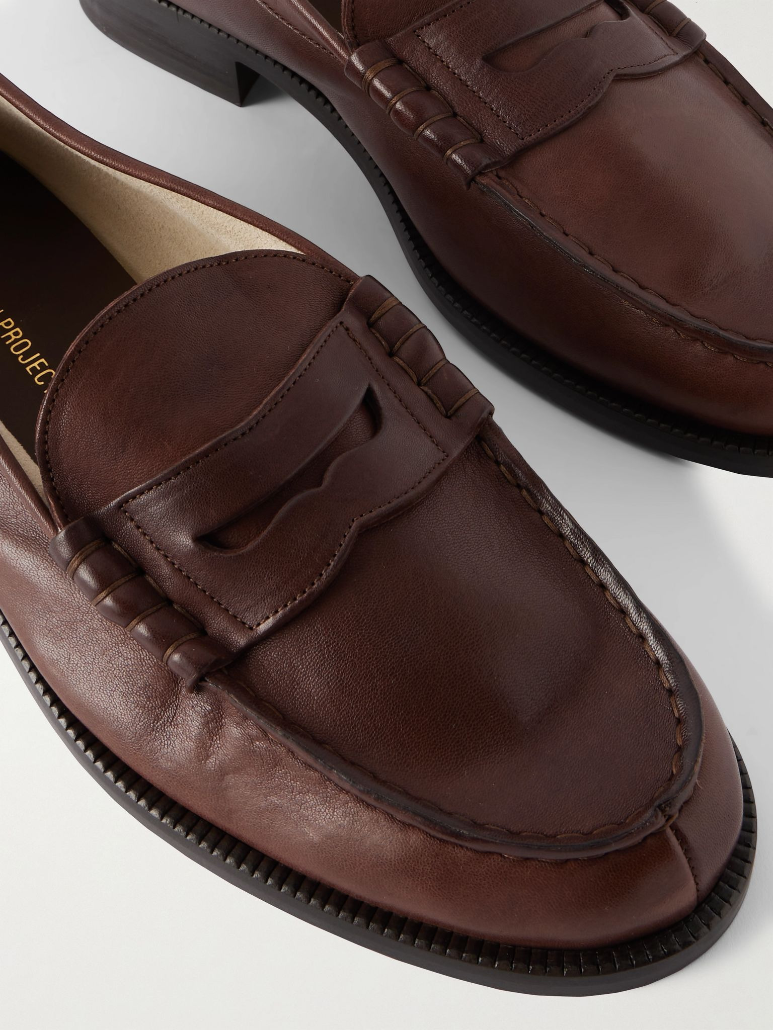 Leather Penny Loafers Brown - 5