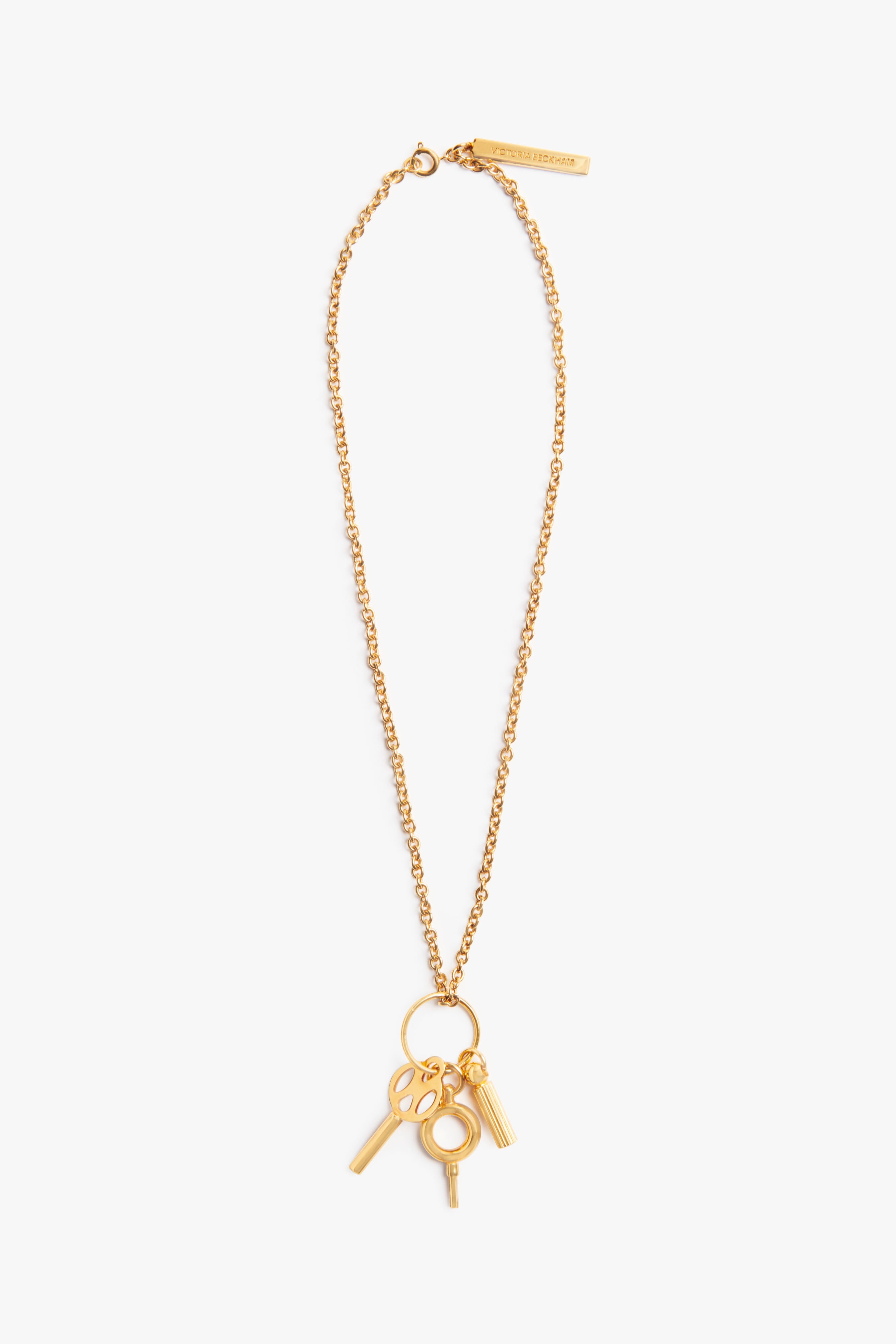 Key Charm Necklace in Gold - 1