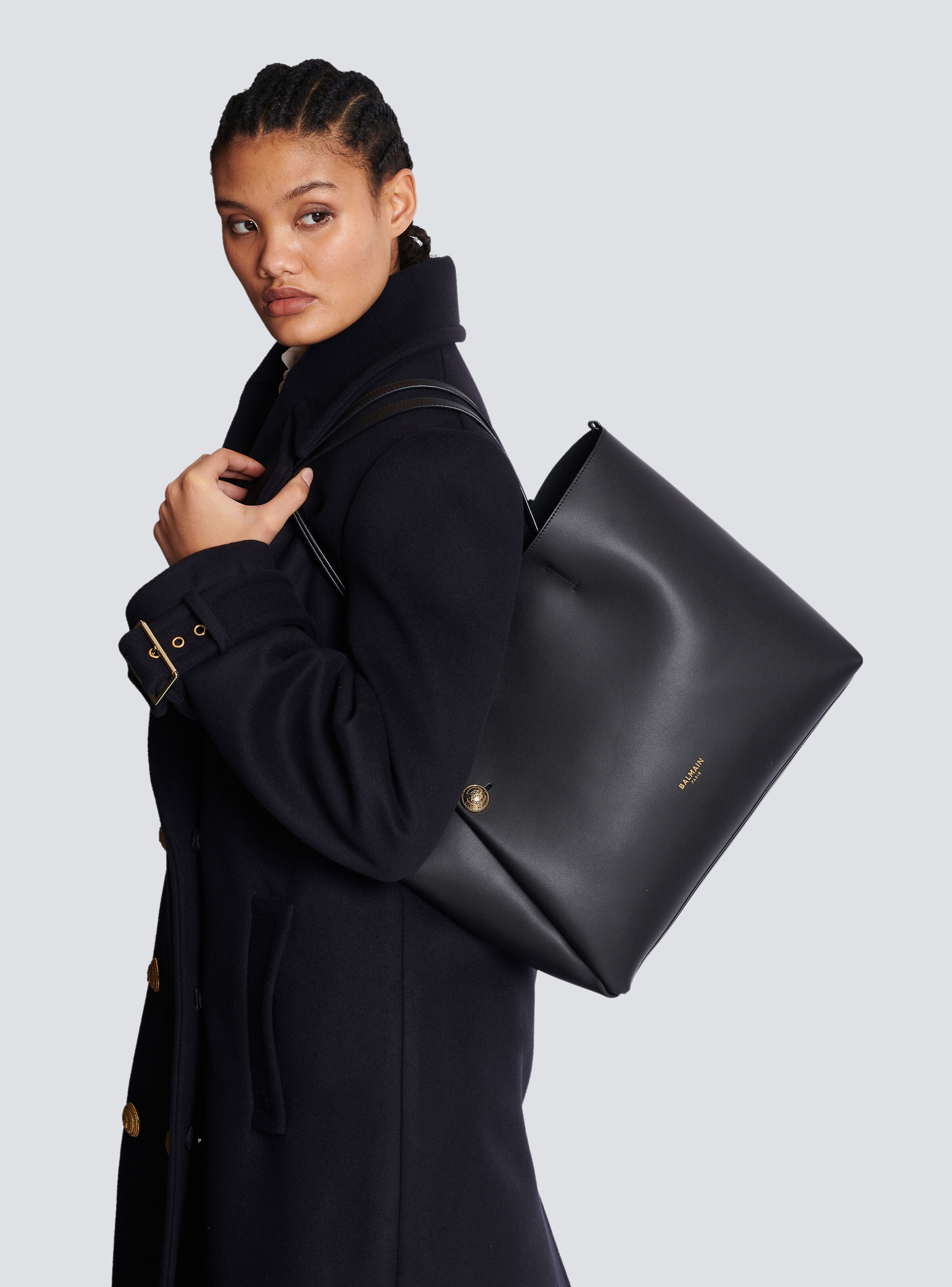 Balmain Emblème leather tote bag | REVERSIBLE