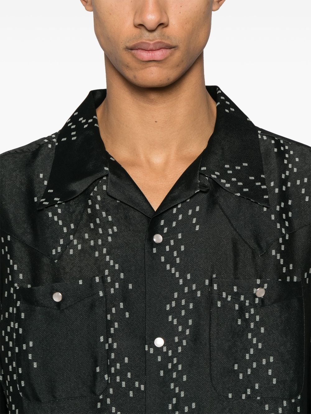 patterned-jacquard shirt - 5