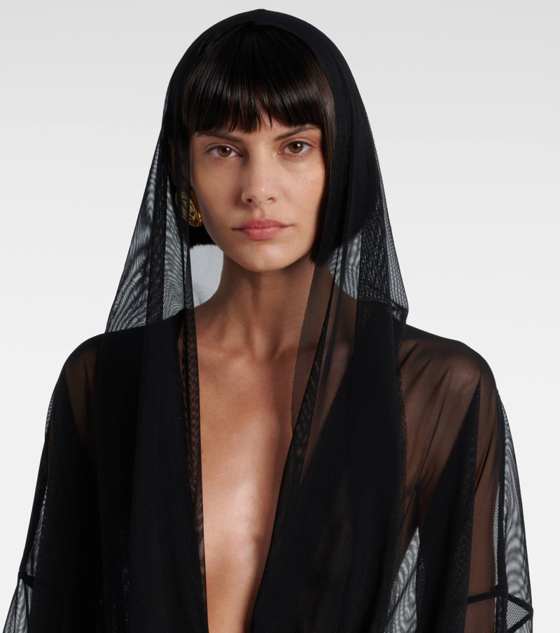 Hooded sheer maxi dress 8