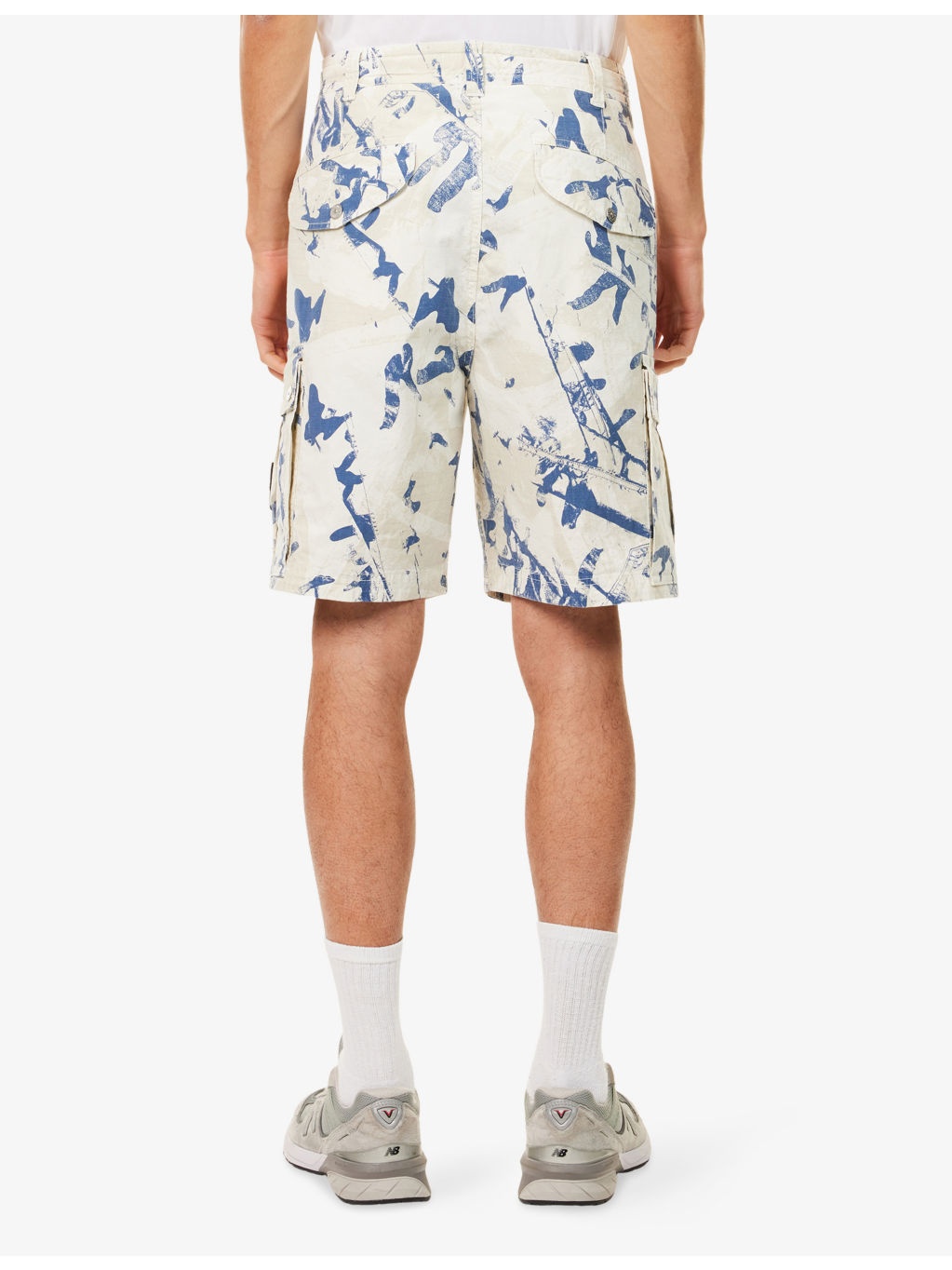 Camo Graphic-Print Logo-Patch Stretch-Cotton Shorts - 4