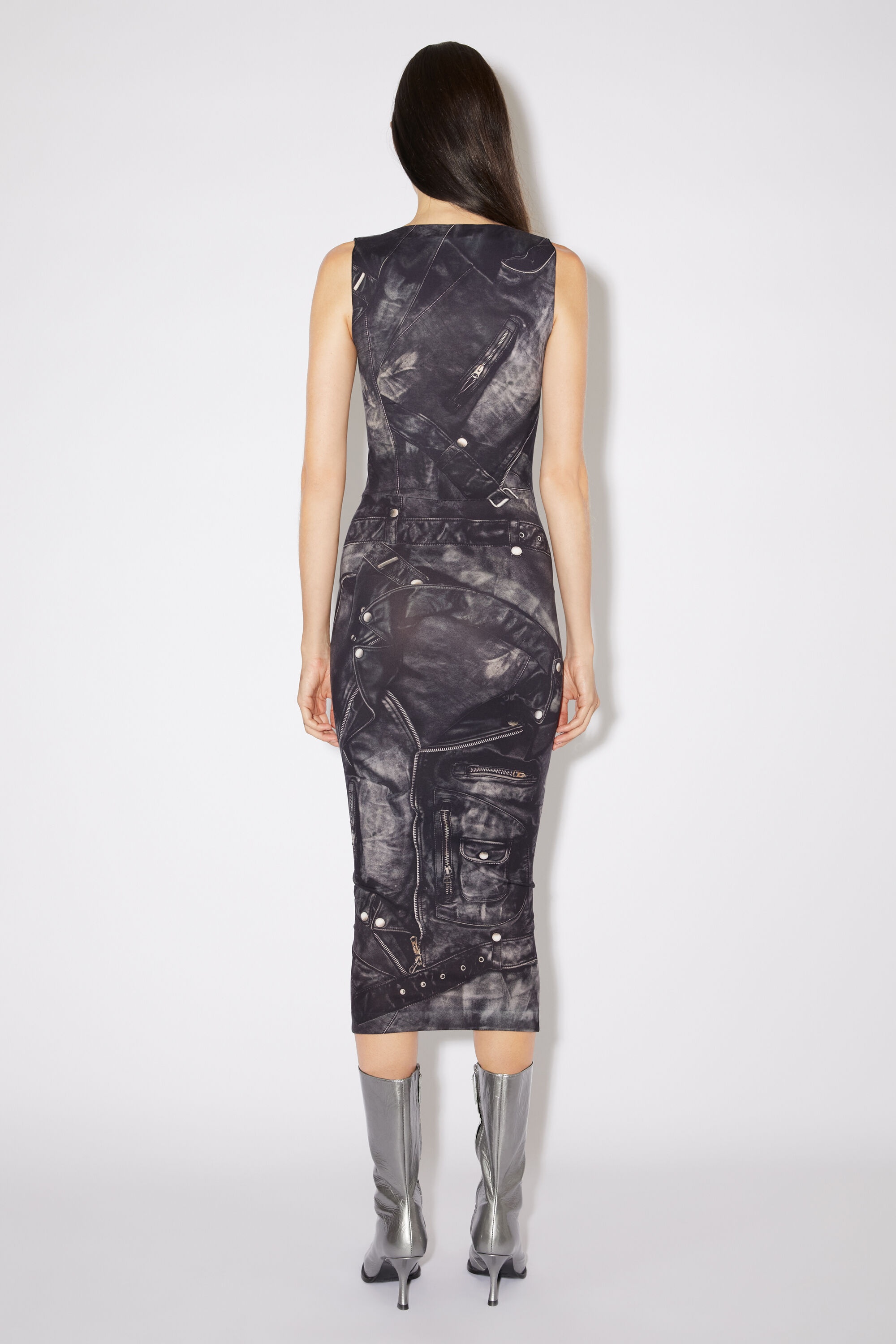 Trompe l'oeil dress - Faded black - 3