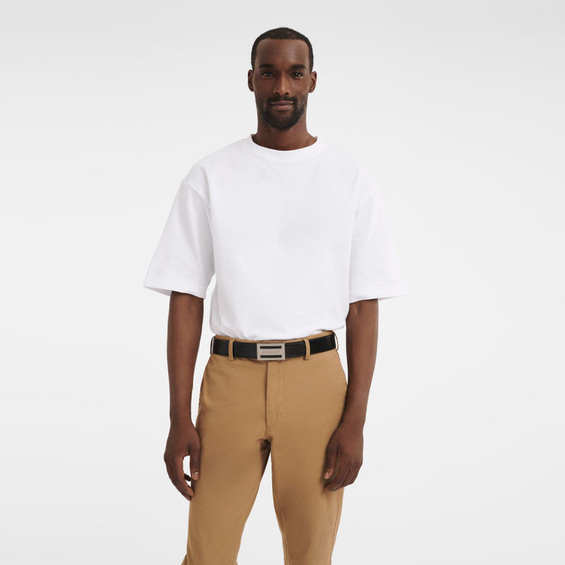 Delta Box Men's belt Black/Mocha - Leather 4