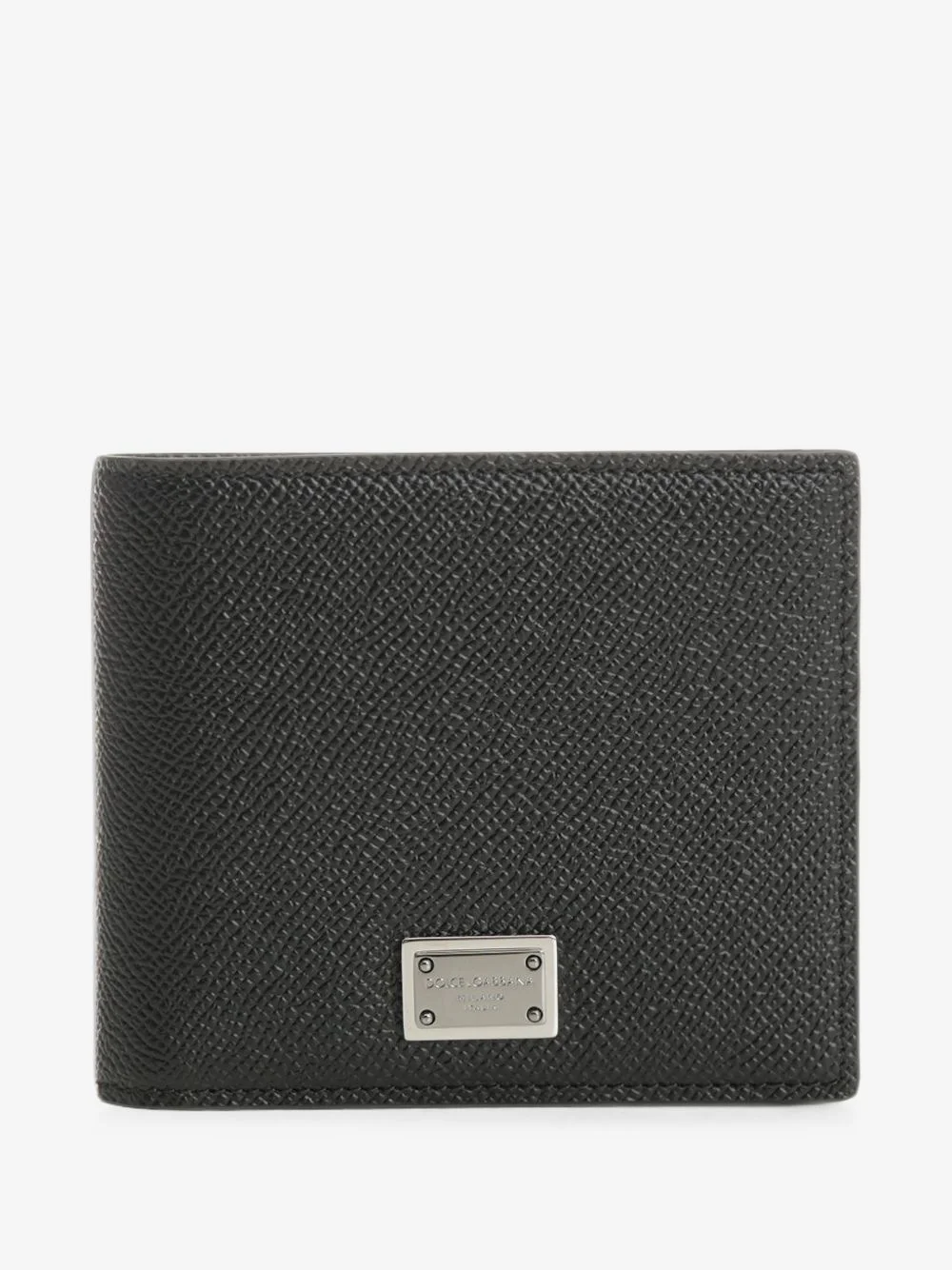 calfskin bifold wallet with logo tag - 1