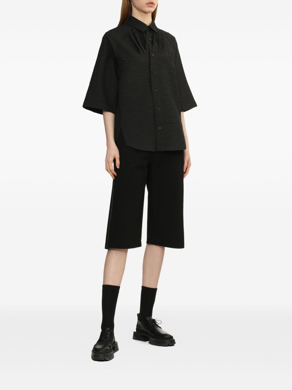 pleated raglan-sleeve shirt - 2