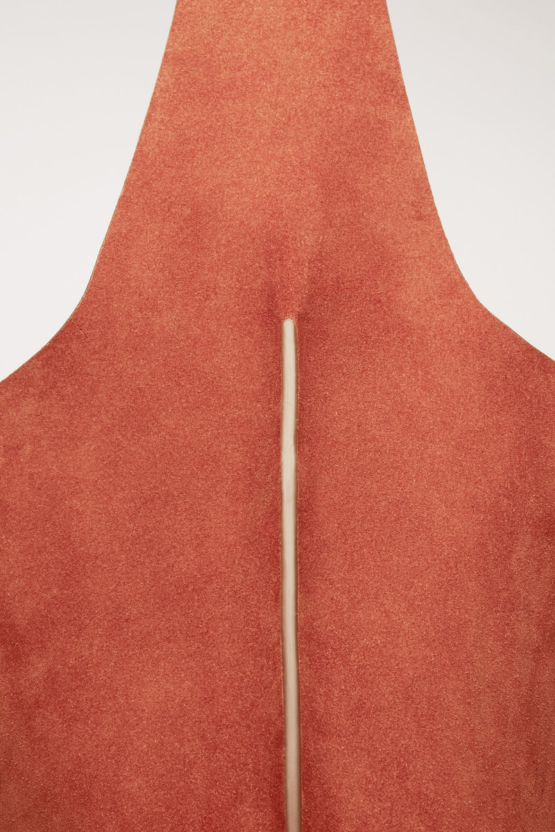 Suede tote bag rust orange 3