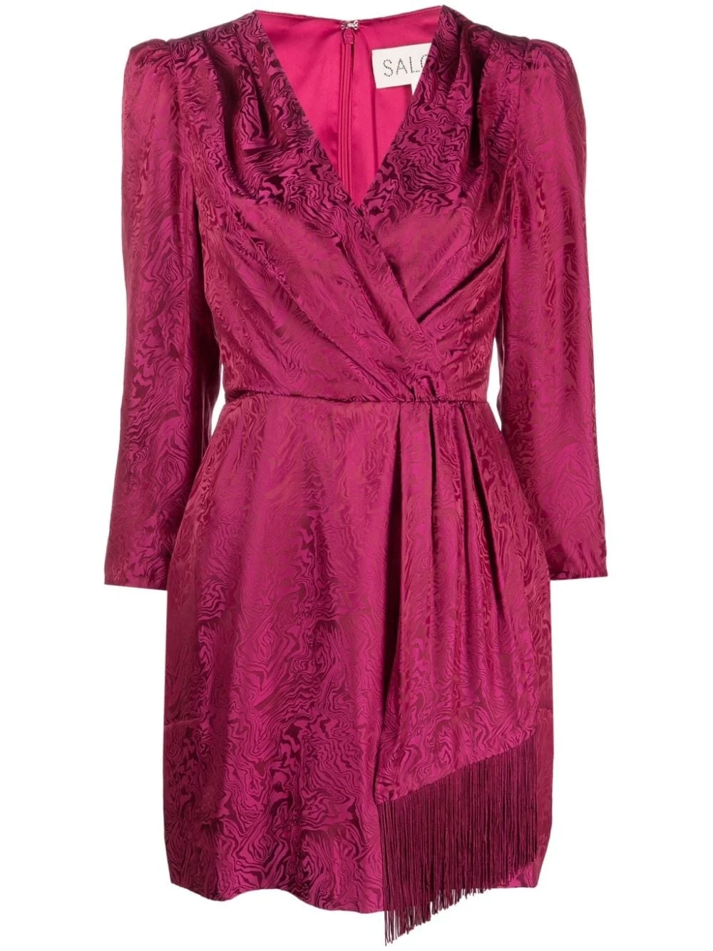 abstract-pattern silk minidress - 1