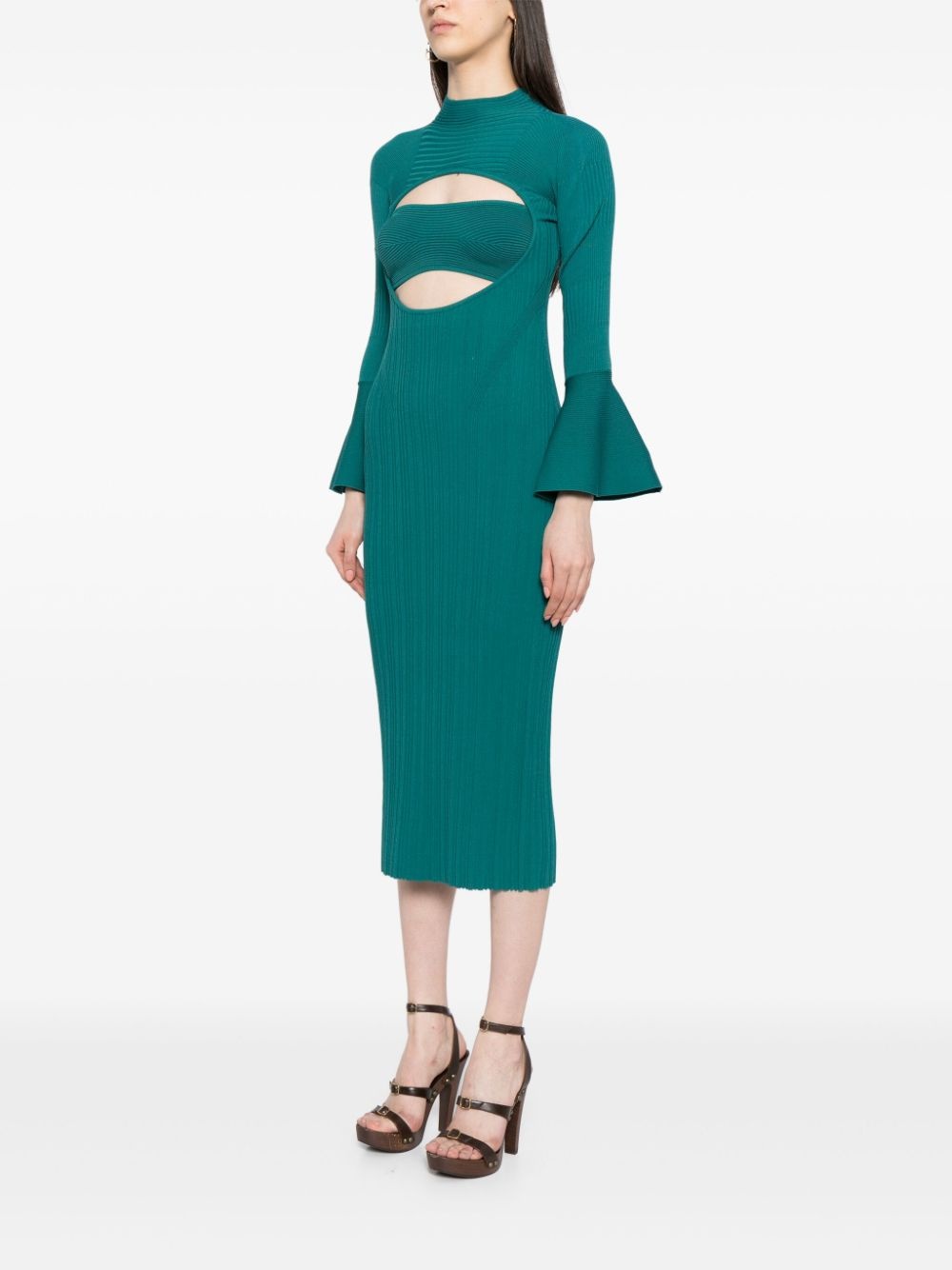 layered cut-out dress - 3