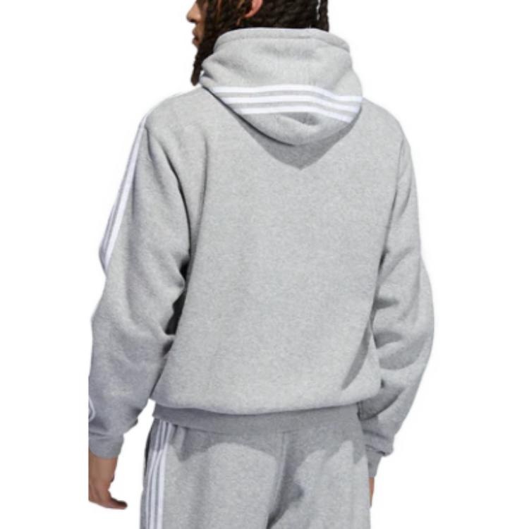 adidas Originals Comfort 3-Stripes Hoodie 'Heather Grey' H31237 - 4