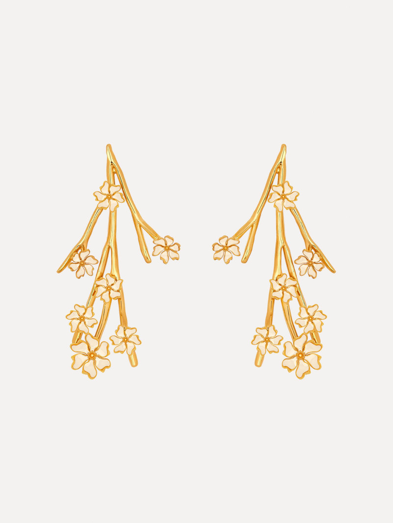 ENAMEL CHERRY BLOSSOM BRANCH EARRINGS 1