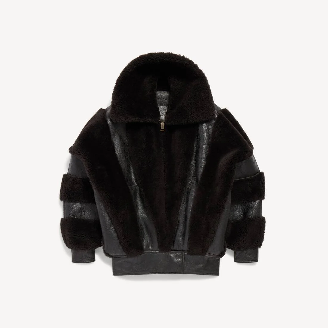 Women's High Collar Jacket in Brown - 1