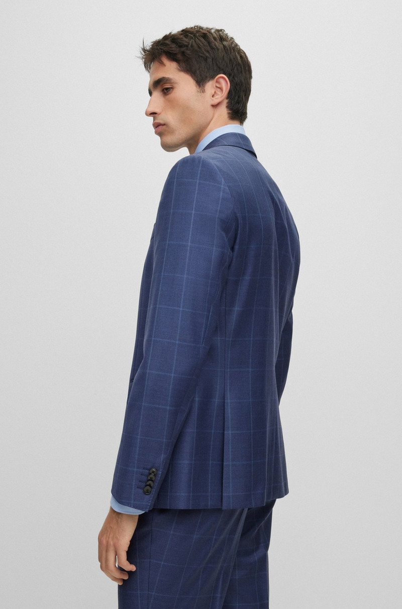BOSS SLIM-FIT TWO-PIECE SUIT IN CHECKED VIRGIN WOOL outlook