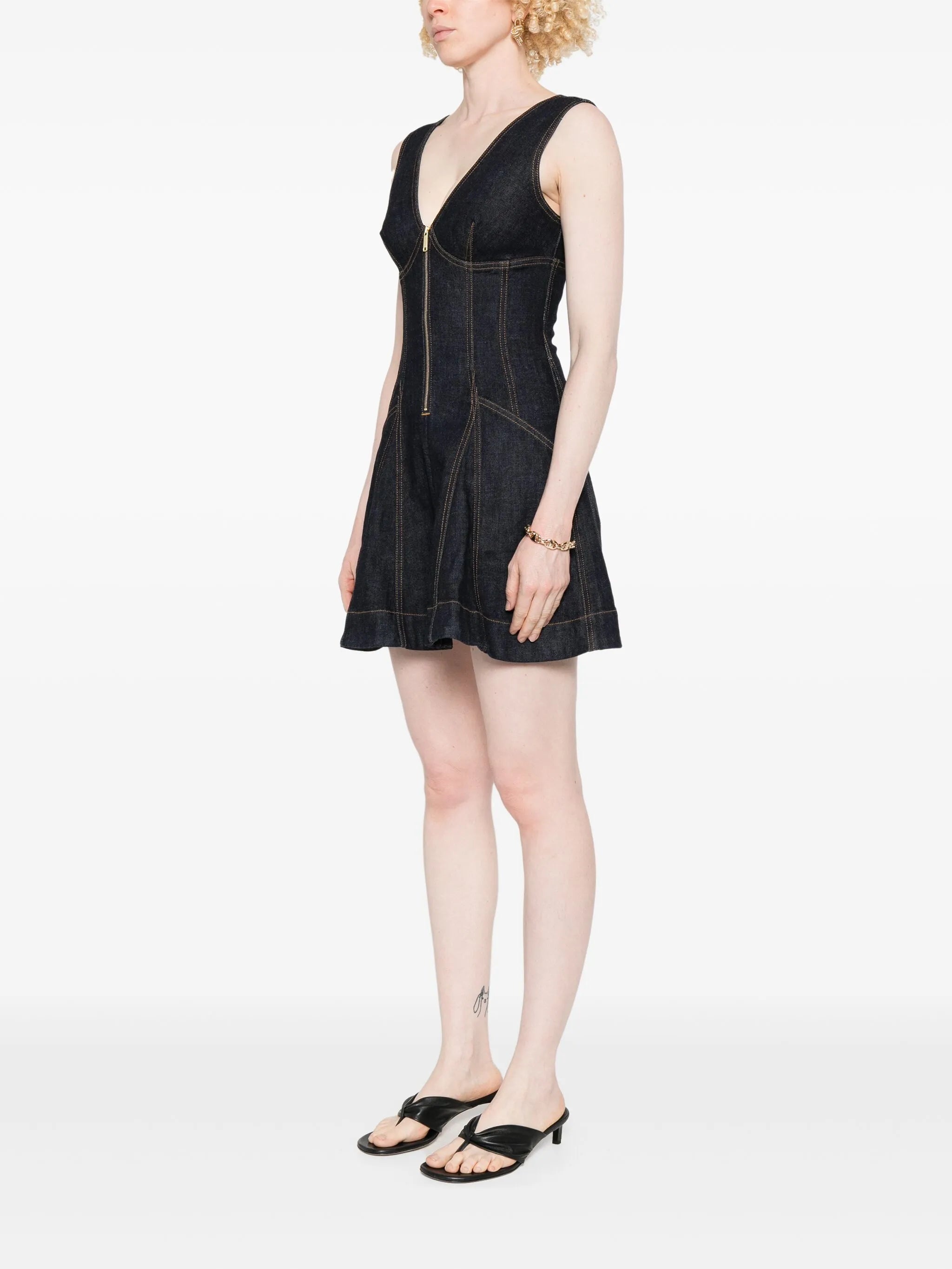 Self Portrait Denim Mini Dress - 4