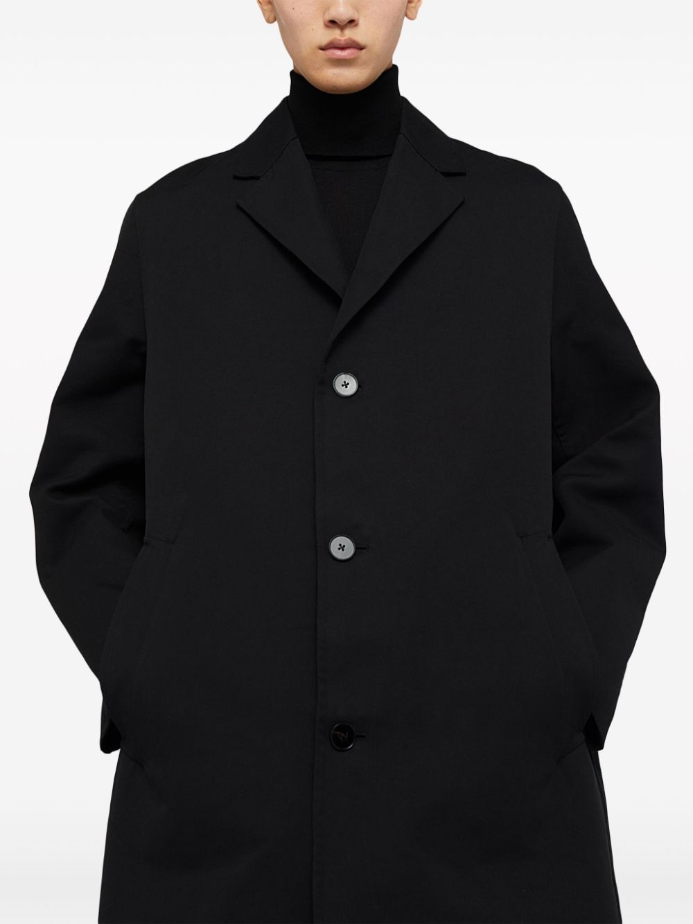 notched-lapel single-breasted coat - 2