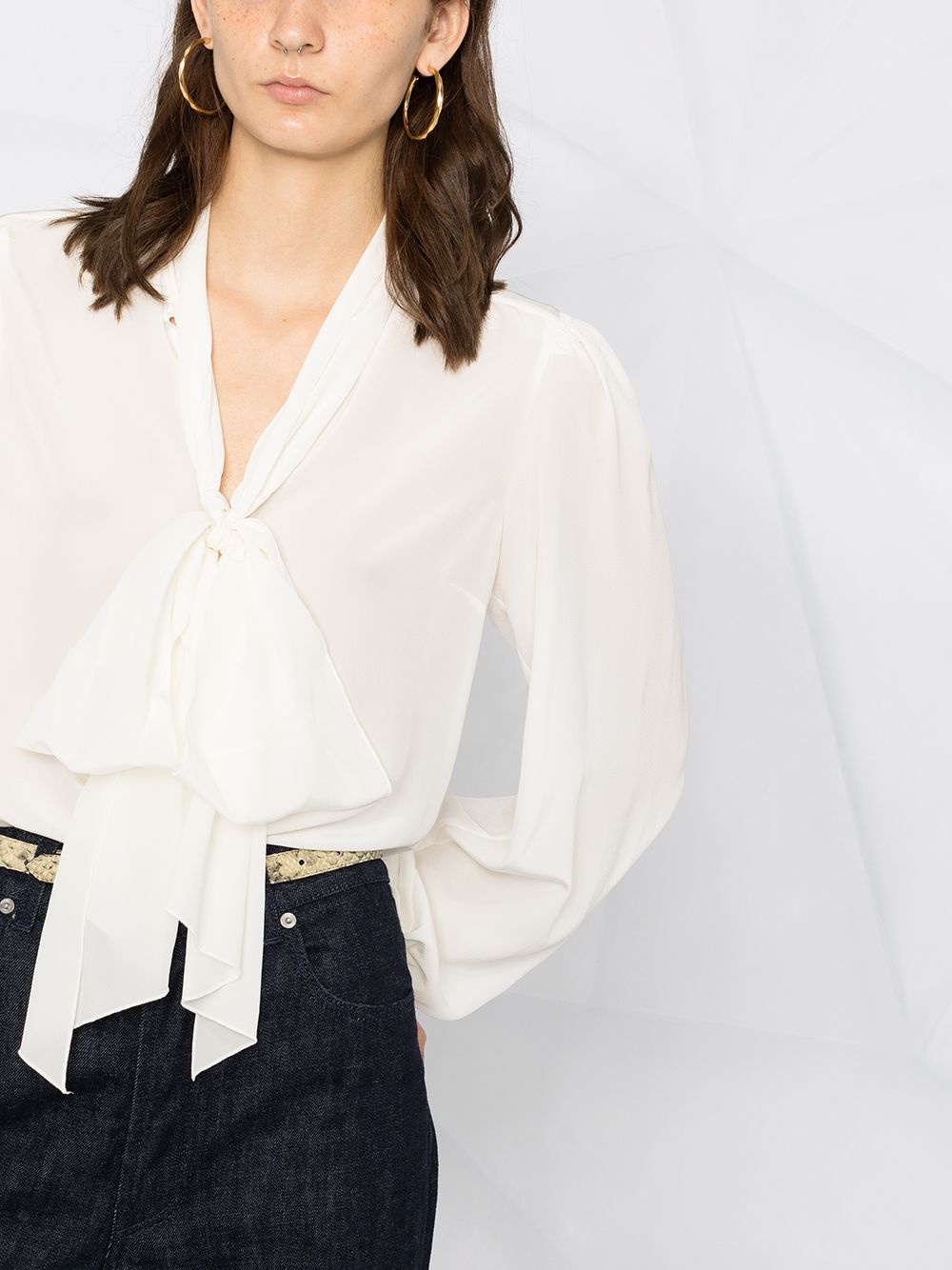 halterneck silk blouse - 5