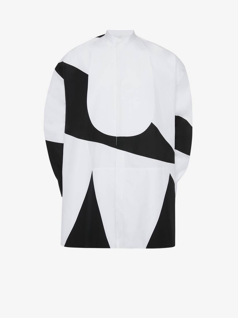 Men's Brushstroke Oversized Shirt in Black/white 1